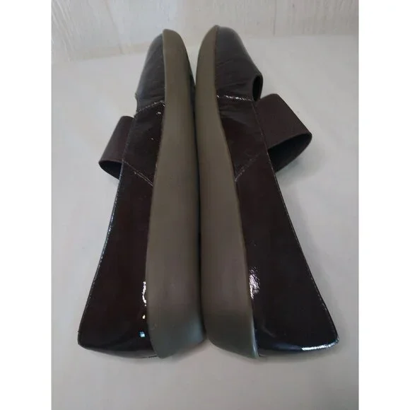 GH Bass Gallop Womens 10 M Cocoa Brown Patent Comfort Flats Elastic Band NEW - Picture 8 of 12